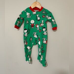 Snoopy Peanuts Christmas Green and Red Kids One Piece